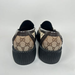 Gucci Beige Horsebit GG Creeper Loafers Size GG 10.5