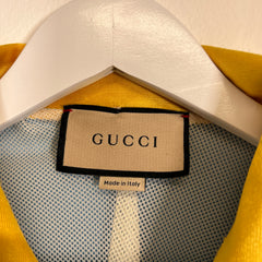 Gucci Shiny Jersey Web Blue Pullover Size S