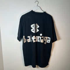 Balenciaga Duct Tape Logo Black T-Shirt Size XS