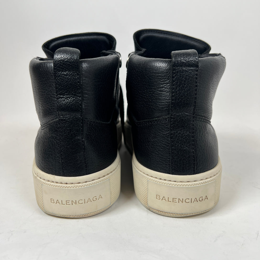 Balenciaga Black Lambskin Arena Sneaker Size 42