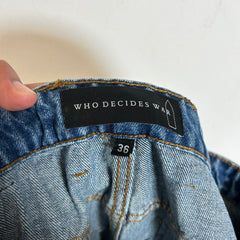 Who Decides War Blue Cinched Studded Denim Jeans Size 36