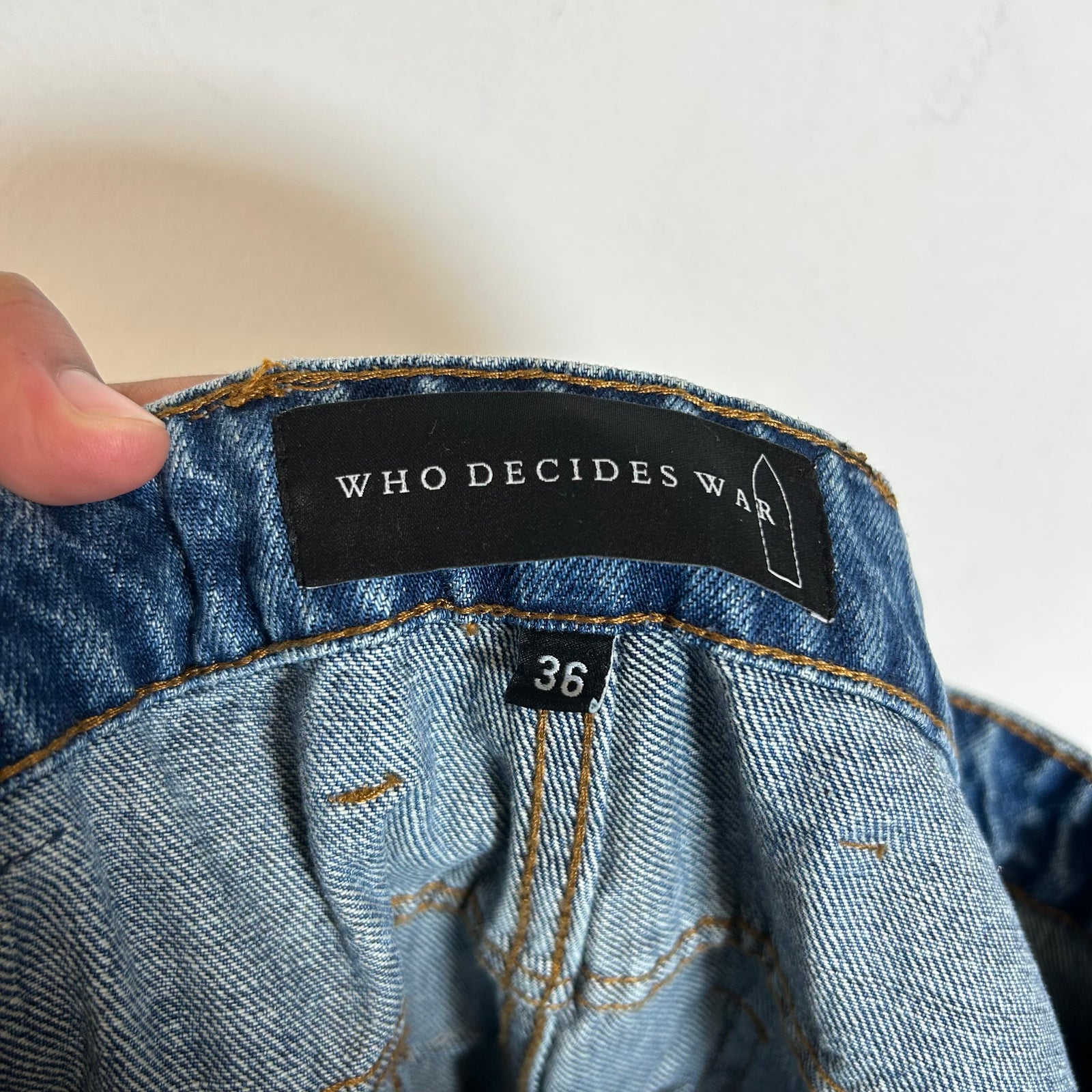Who Decides War Blue Cinched Studded Denim Jeans Size 36