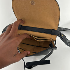 Loewe Mini Gate Dual Black Leather Shoulder Bag