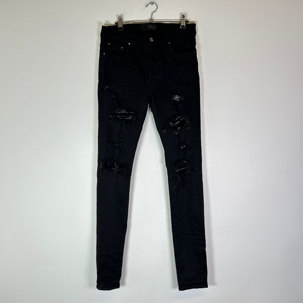 Amiri Black Distressed Skinny Jeans