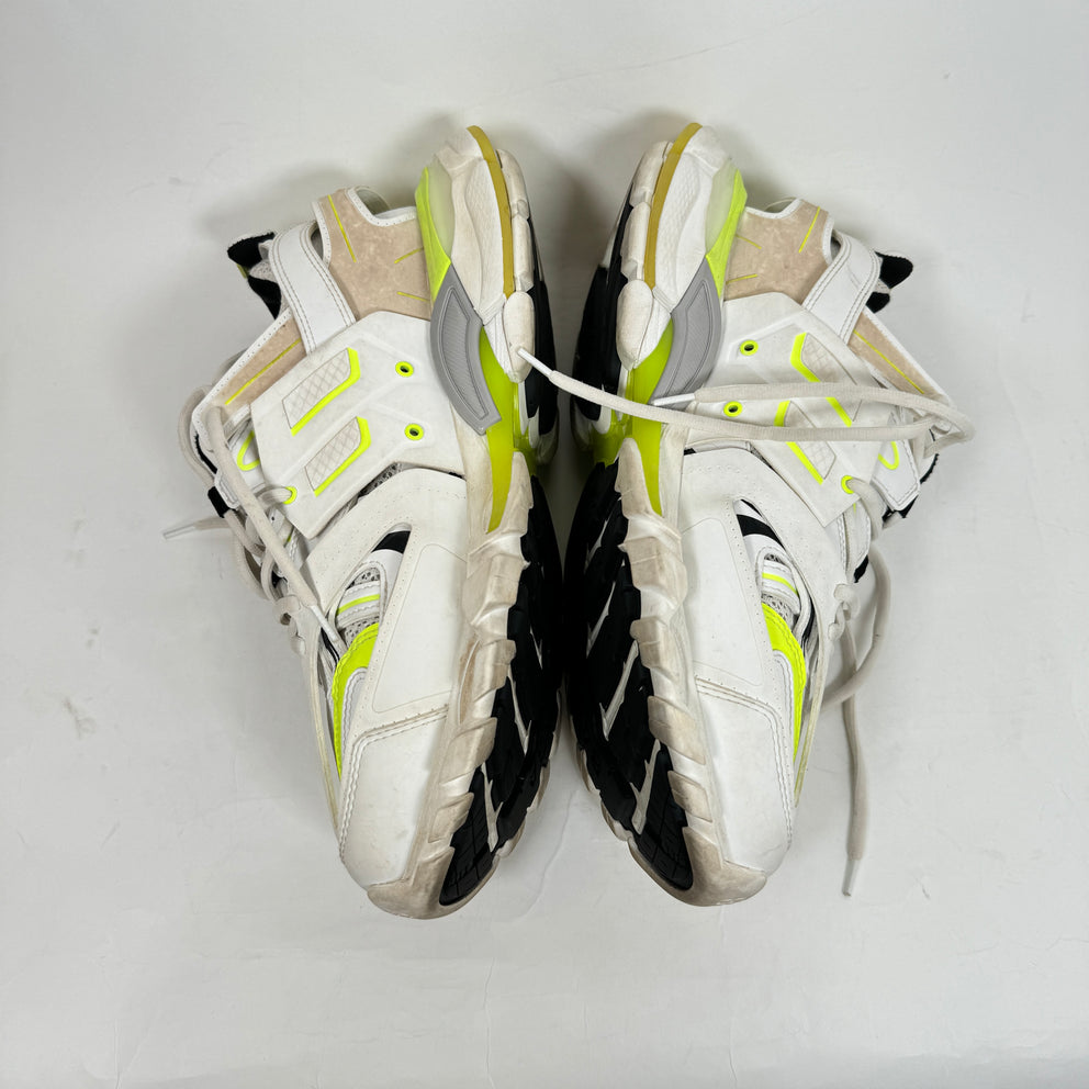 Balenciaga White/Neon Yellow Track Sneakers Size 43