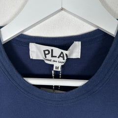 Commes Des Garcon Play Navy Heart Logo T-Shirt Size M