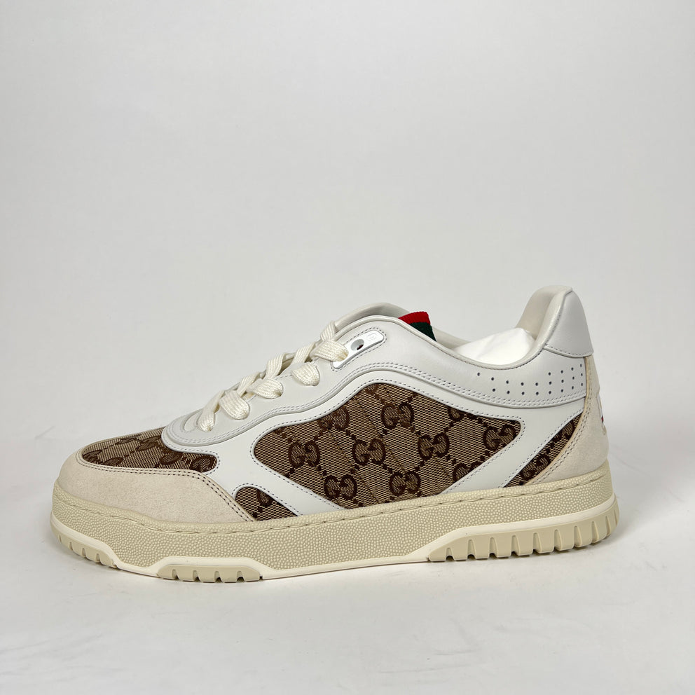 Gucci White/Beige GG Re-Web Sneaker Size GG 8.5