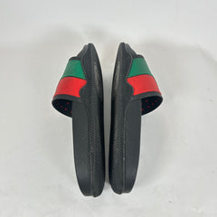 Gucci Red/Green Striped GG Rubber Slides Size GG 7