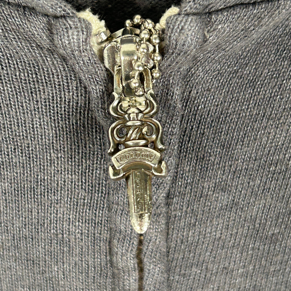 Chrome Hearts Gray Zip Up Hoodie Size XXL