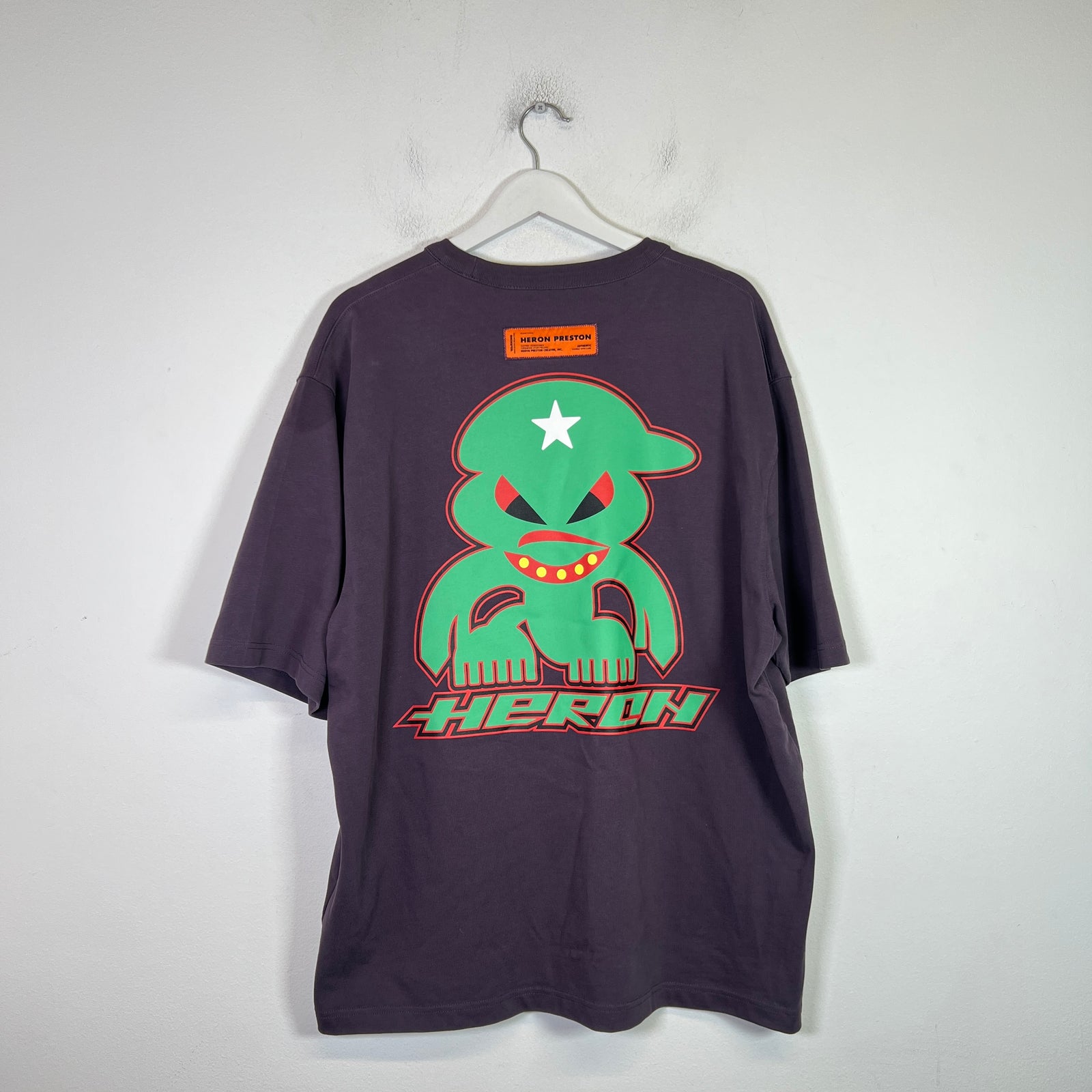 Heron Preston Purple Monster Logo T-Shirt Size XL