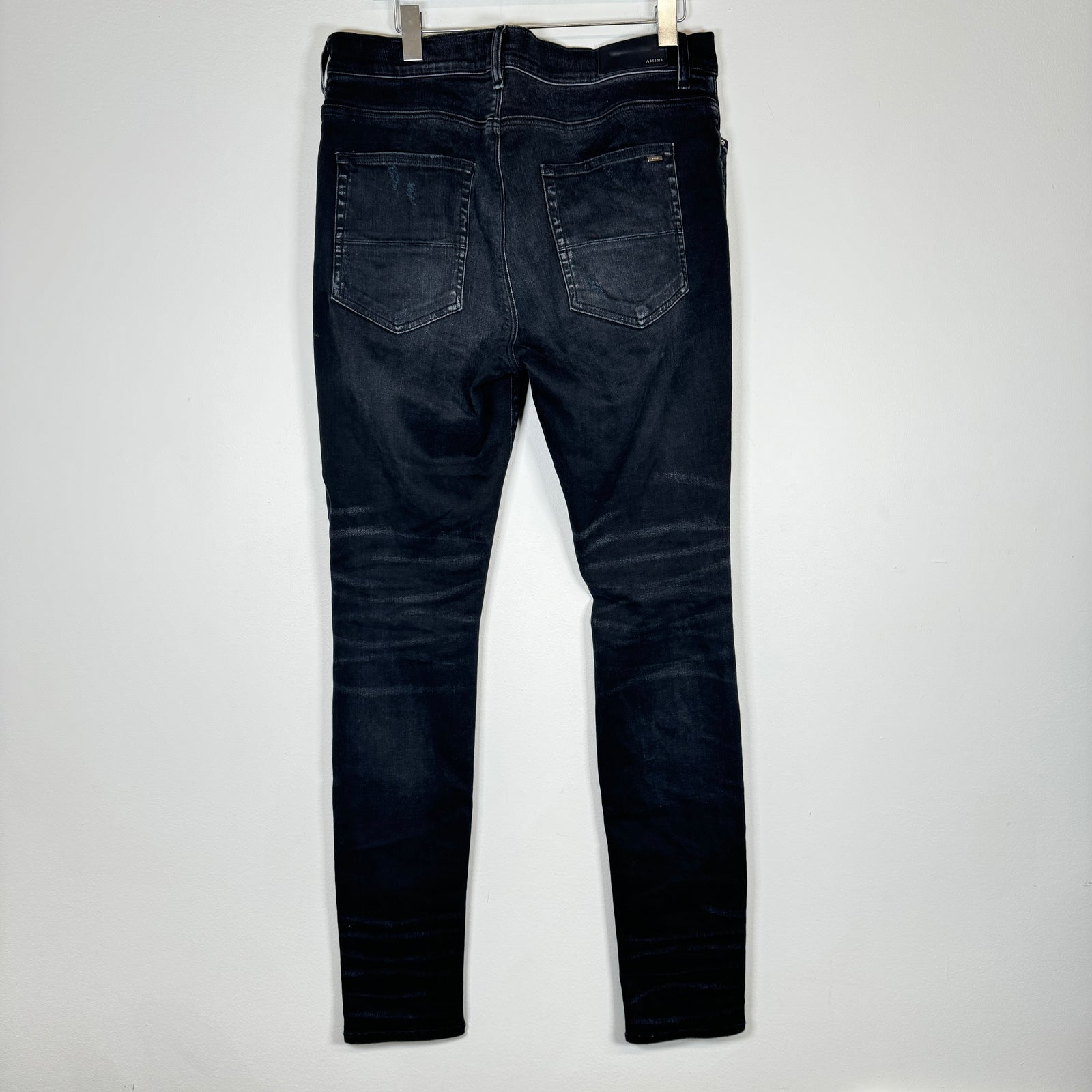 Amiri Black Washed Skinny Jeans Size 36