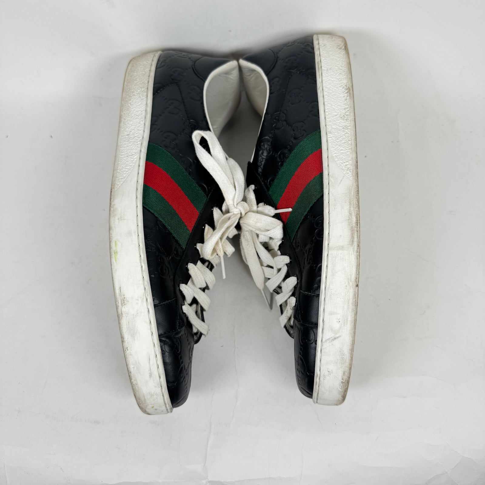 Gucci Black GG Embossed Ace Sneaker Size GG 12