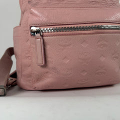 Mcm Pink Logo Emprinte Backpack