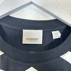 Burberry Black Veritcal Logo Tee Size M