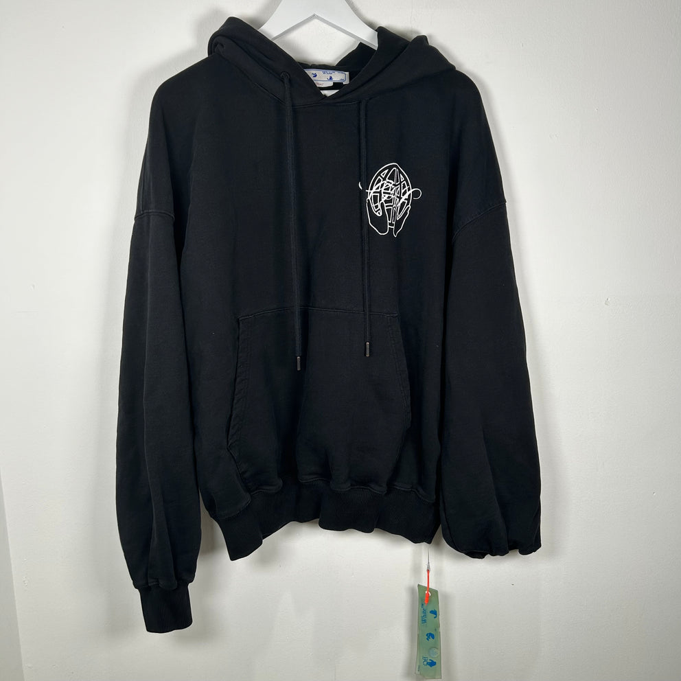 Off-White Hand Arrows Logo Black Hoodie Size XL