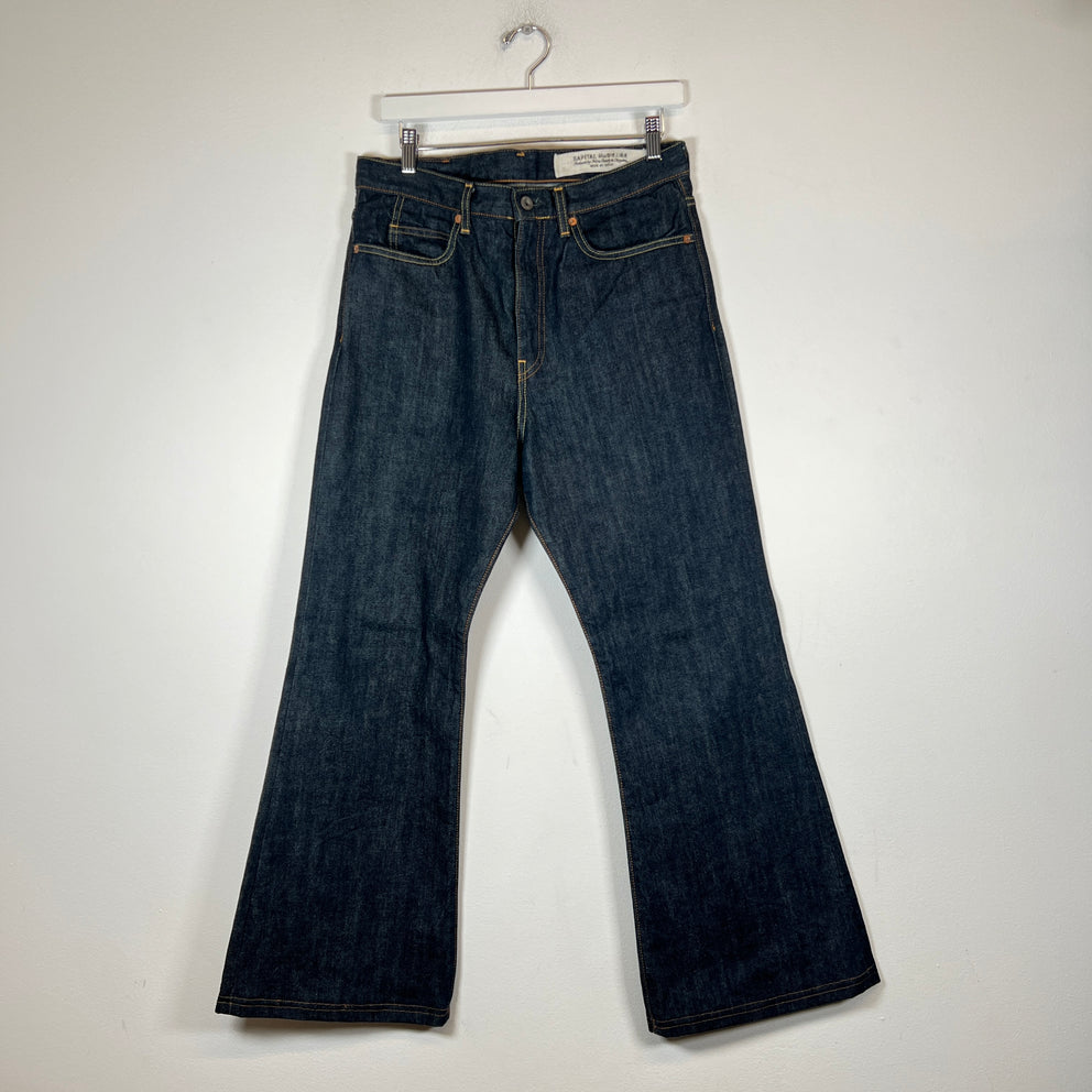 Kapital Dark Blue Okabellbo Flared Jeans Size 32