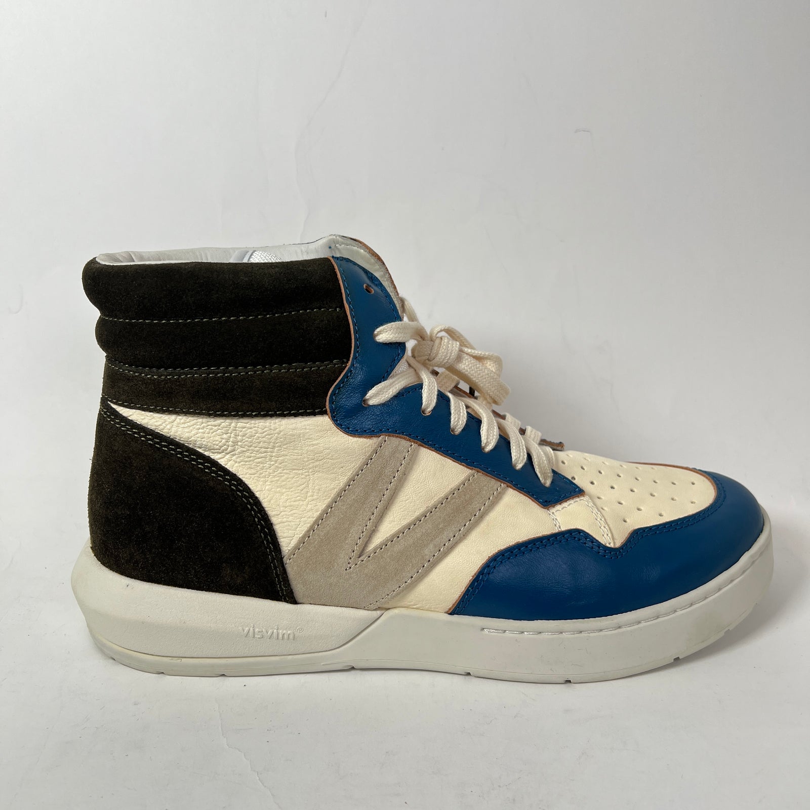 Visvim Blue/Brown Chamberlain Hi-Top Sneaker Size 12
