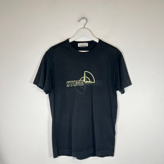 Stone Island Black Compass Logo T-shirt Size S