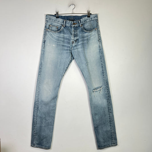 Saint Laurent Lightwash D18 Distressed Jeans