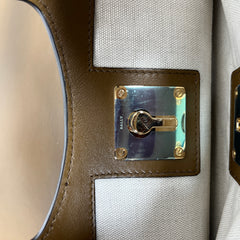 Bally Khaki Gold Leather Shoulder Bag