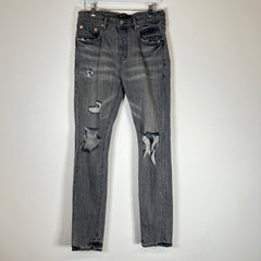 Purple Grey Distressed Jeans Size 32