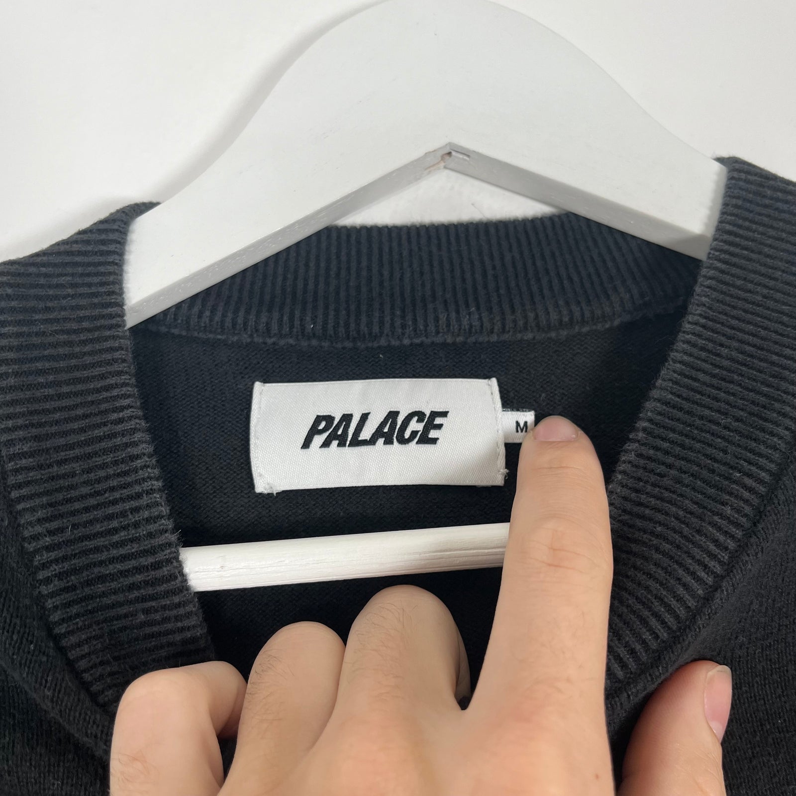 Palace Black Polaroid Logo Knit Longsleeve Size Medium