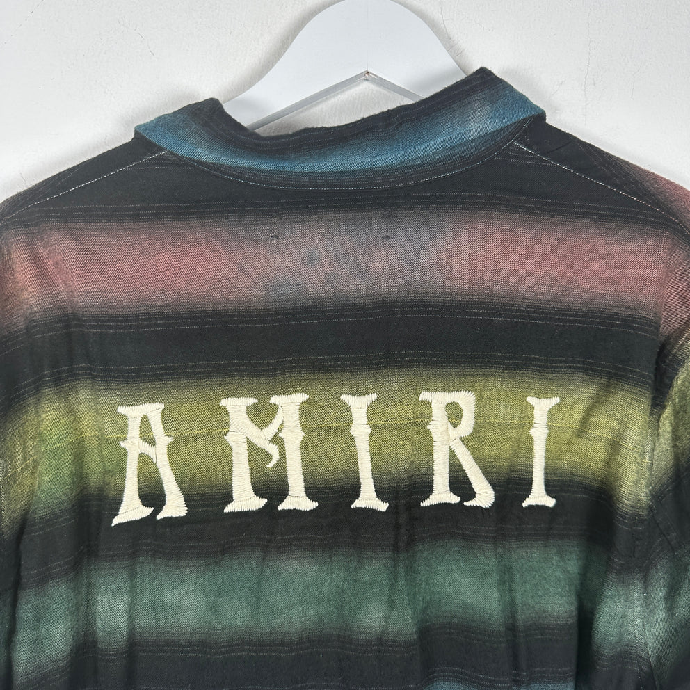 Amiri Striped 'Trees' Logo Flannel Shirt Size M