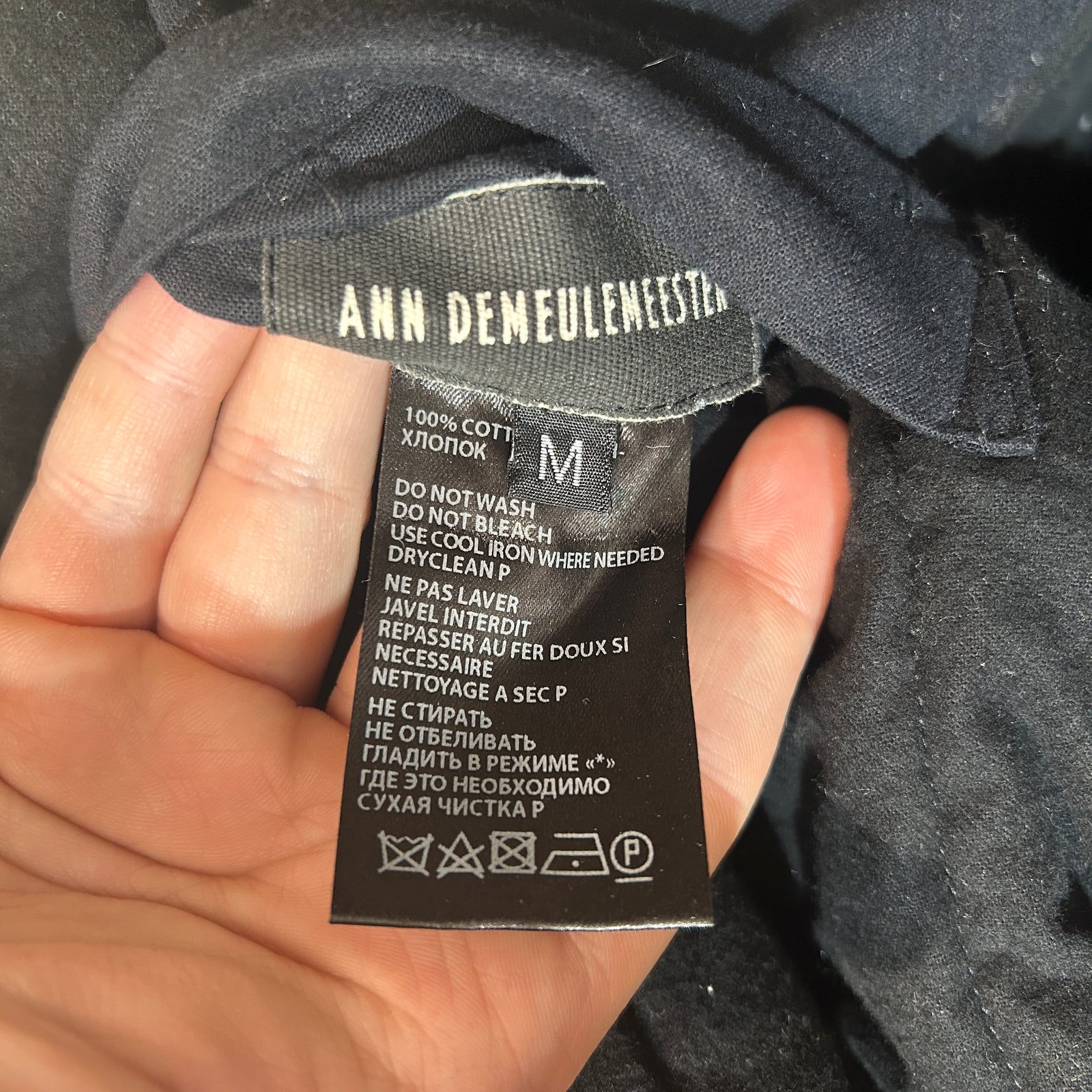 Ann Demeulemeester Sublimated Over Coat Size M