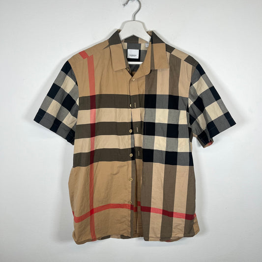Burberry Vintage Check SS Button Up Shirt Sz L