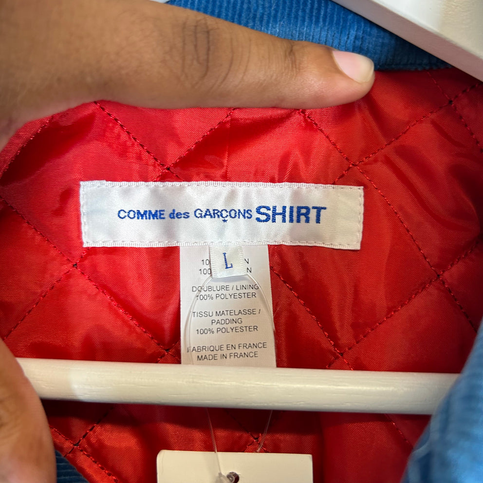 Comme Des Garcons SHIRT Blue Corduroy Quilted Jacket Size L