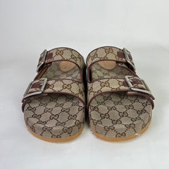 Gucci GG Monogram Canvas Strap Sandals