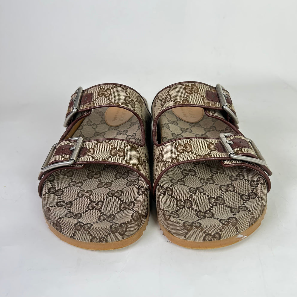Gucci GG Monogram Canvas Strap Sandals