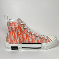 Dior B23 Orange Oblique High-Top Sneaker Size 43
