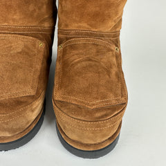 Acne Studios Brown Shearling Leather Cargo Boot Size 42