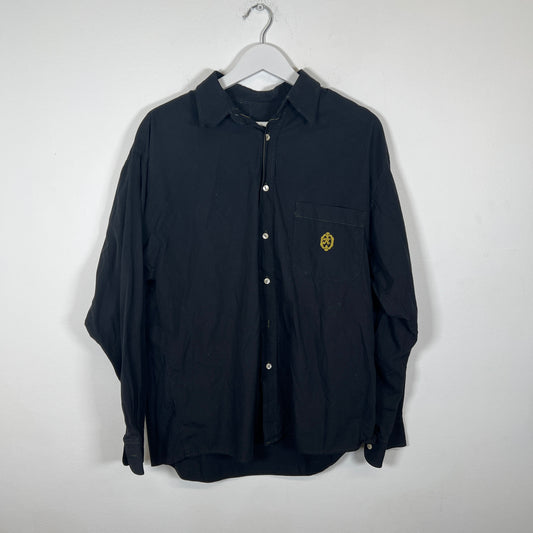 Kenzo Black Embroidered Button Up Size L