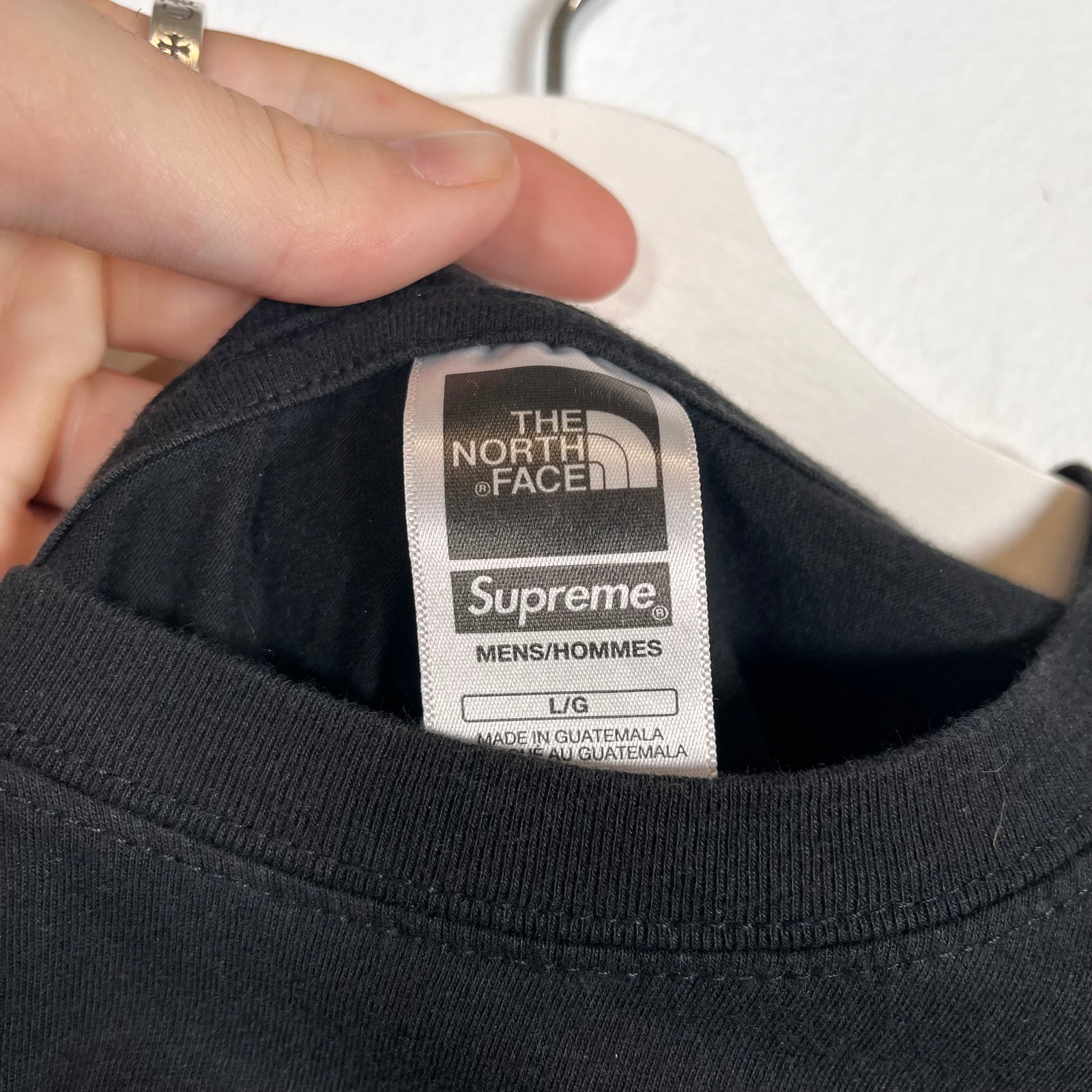 Supreme TNF Black T-Shirt Size L