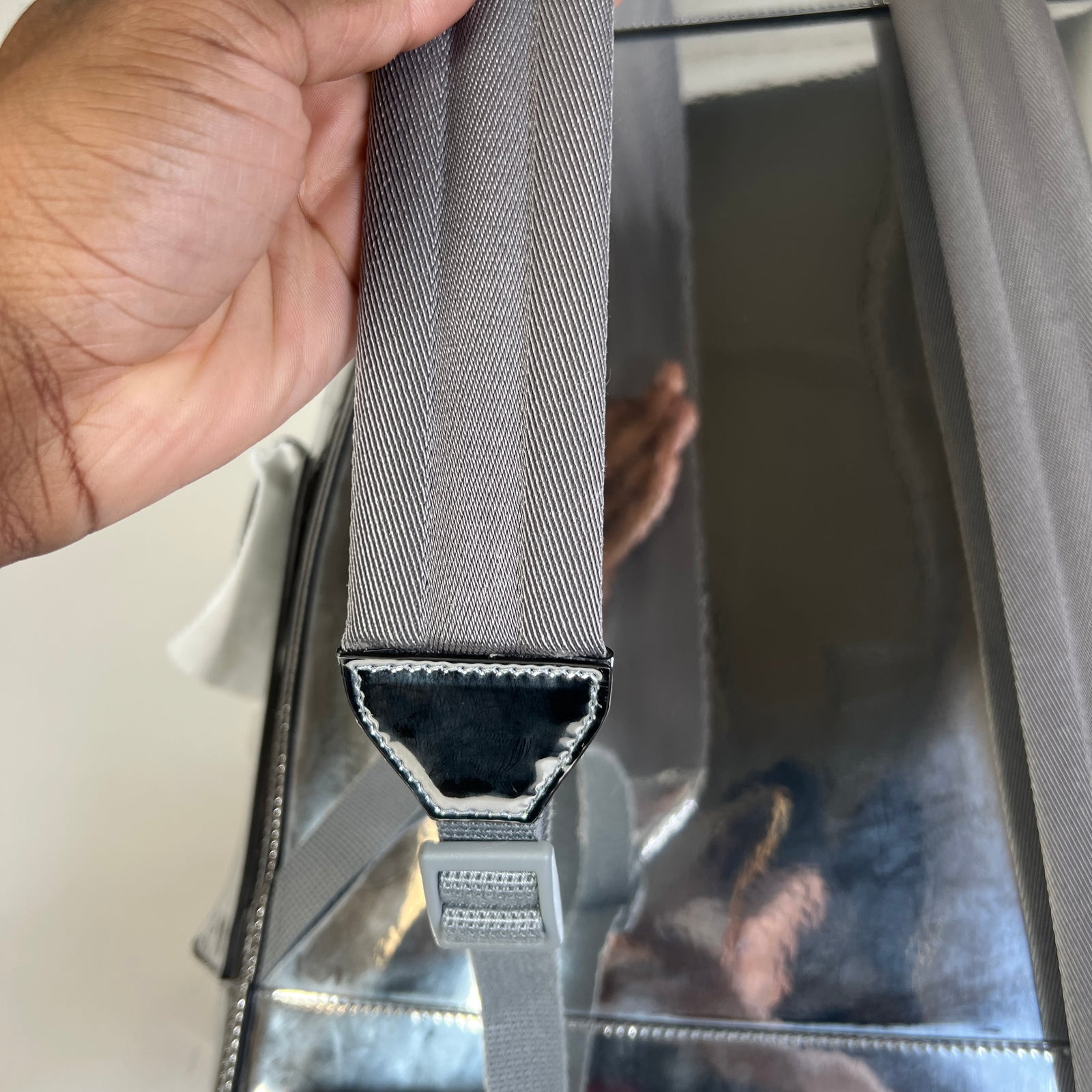Gucci Silver Mirror Effect GG Large Backpack