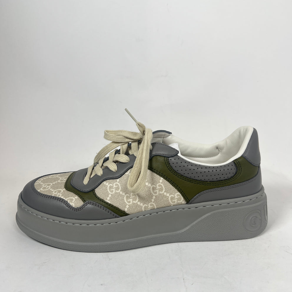 Gucci Grey/Green GG Chunky Sneaker Size GG 8