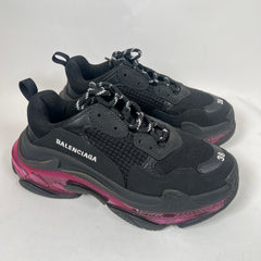 Balenciaga Black/Pink Triple S Sneaker Size 38
