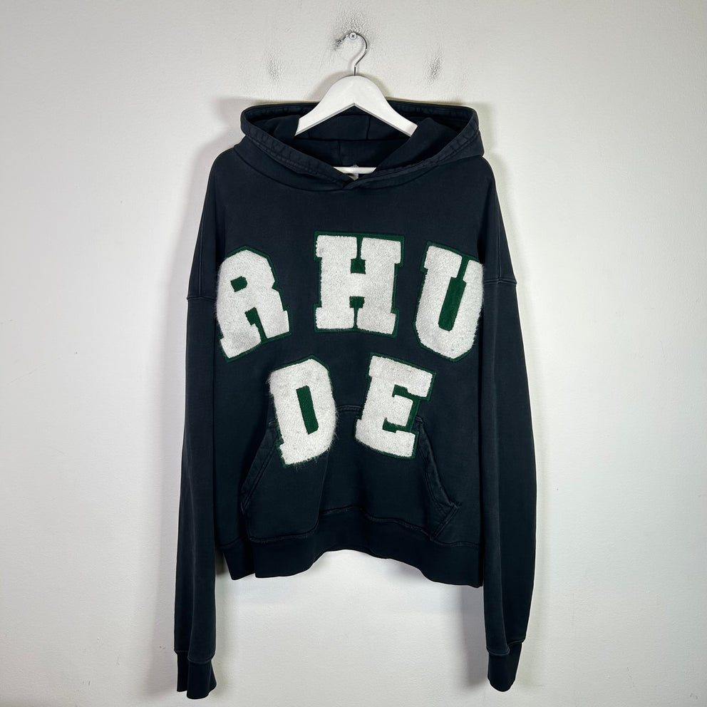 Rhude Chenille Varsity Patch College Logo Hoodie