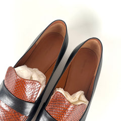 Celine Snakeskin Black Flat Loafers Size 40