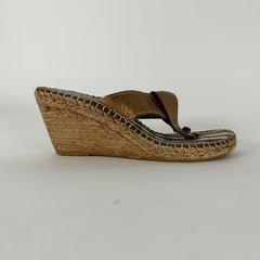 Burberry Beige Nove Check Canvas Espadrilla Size 40