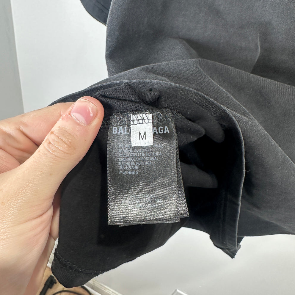 Balenciaga Black 'Paris' University T-Shirt Size M