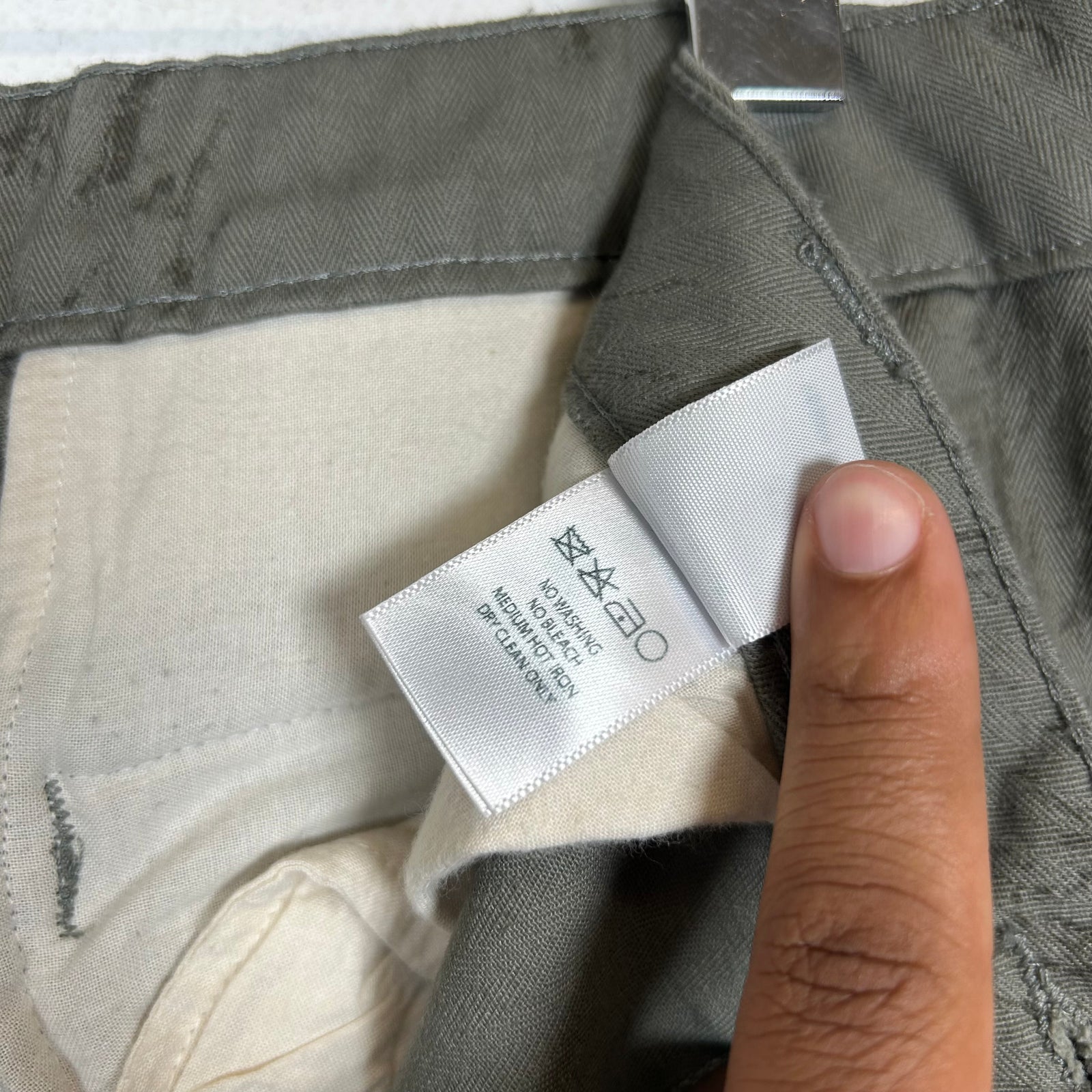 Reese Cooper Olive Herringbone Cargo Pants Size 32