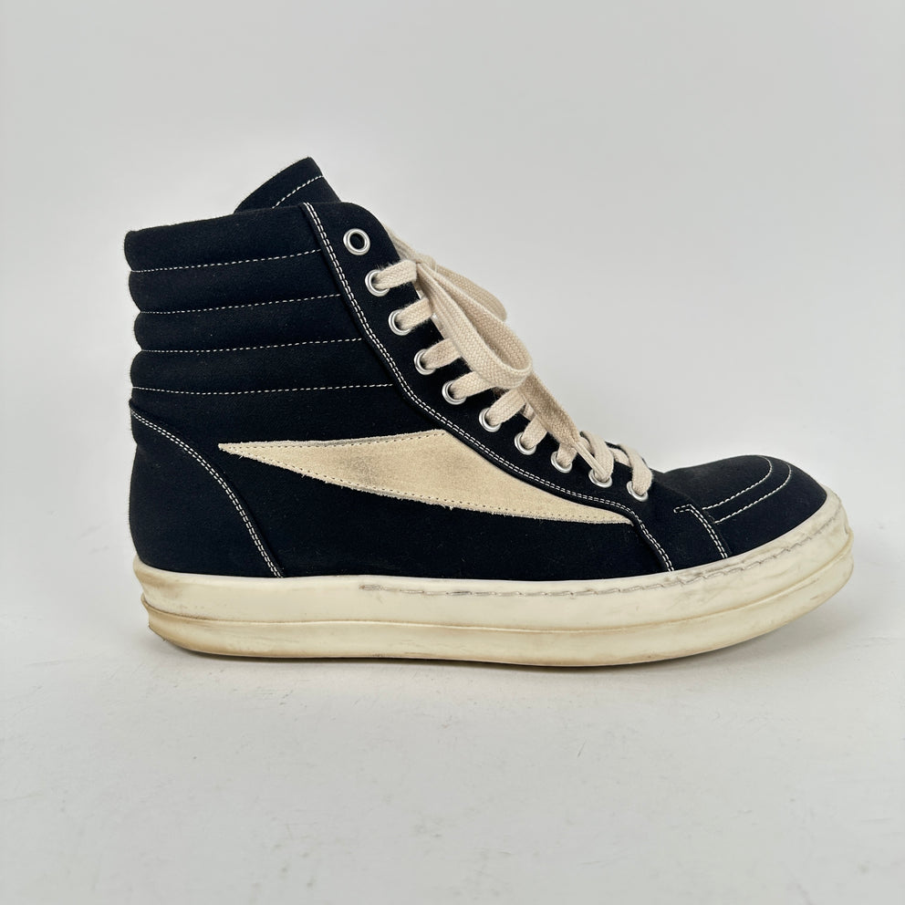 Rick Owens DrkShdw Black Vintage High-Top Sneakers Size 8