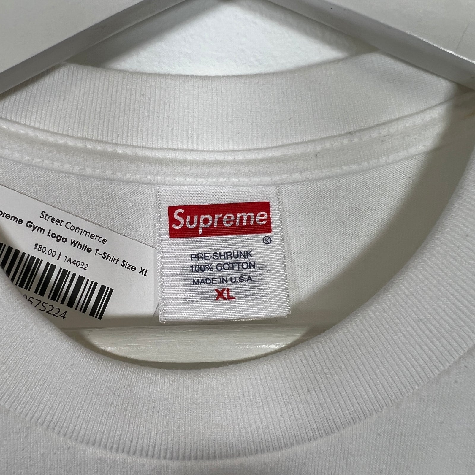 Supreme Gym Logo White T-Shirt Size XL