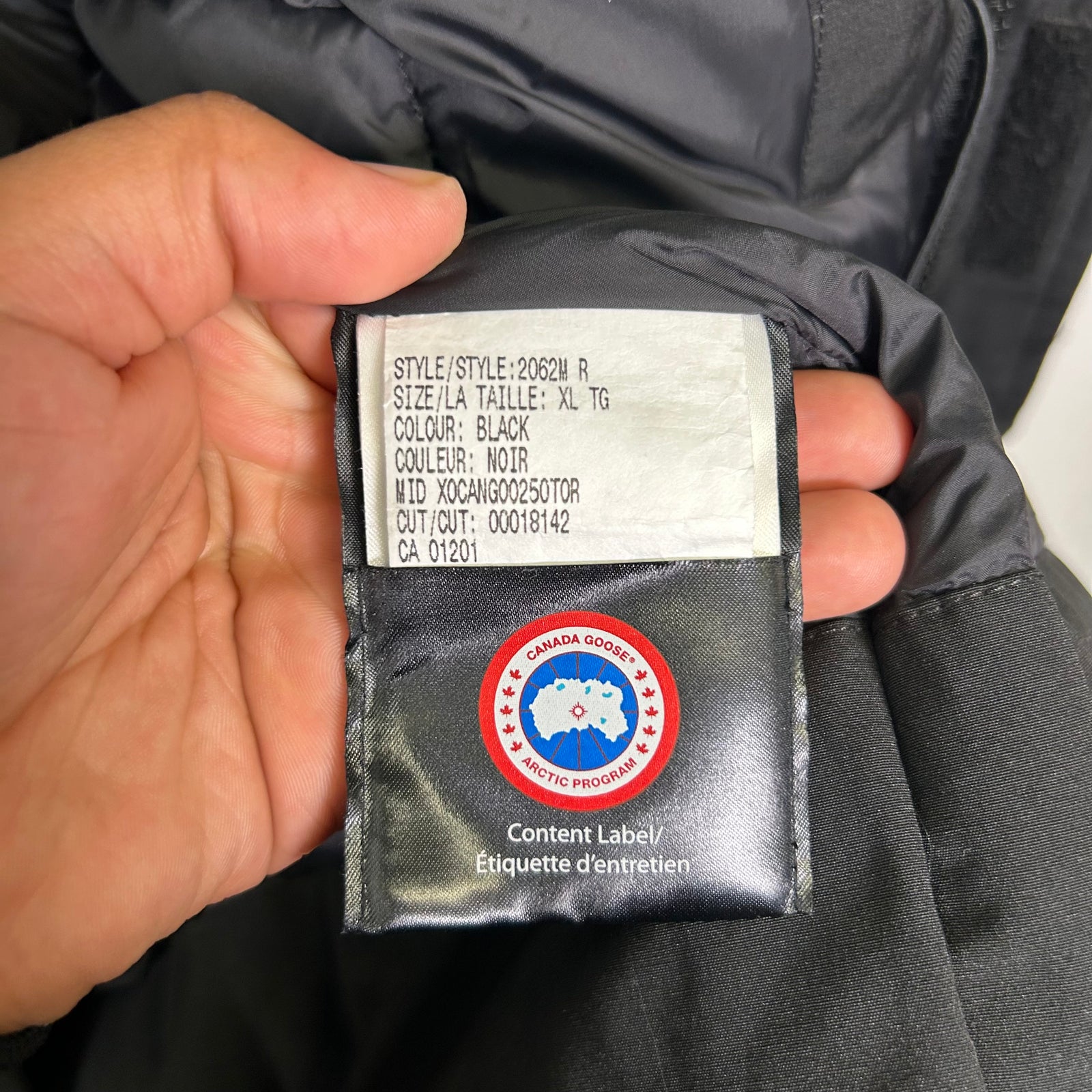 Canada Goose Black Langford Parka Jacket Size XL