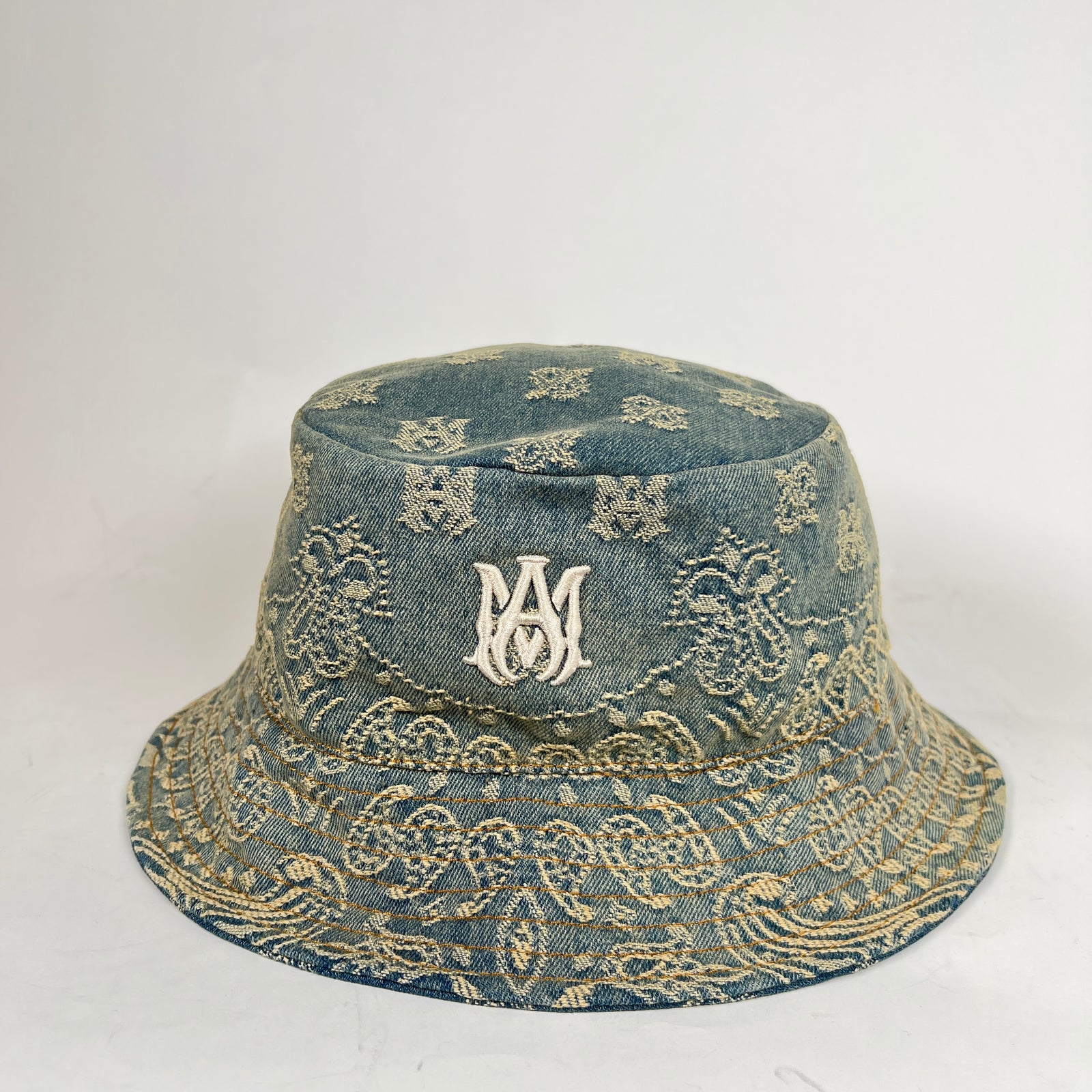 Amiri Bandana Paisley Denim Bucket Hat