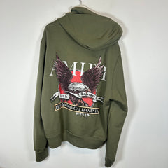 Amiri Olive Eagle Hollywood Hoodie Size XXL