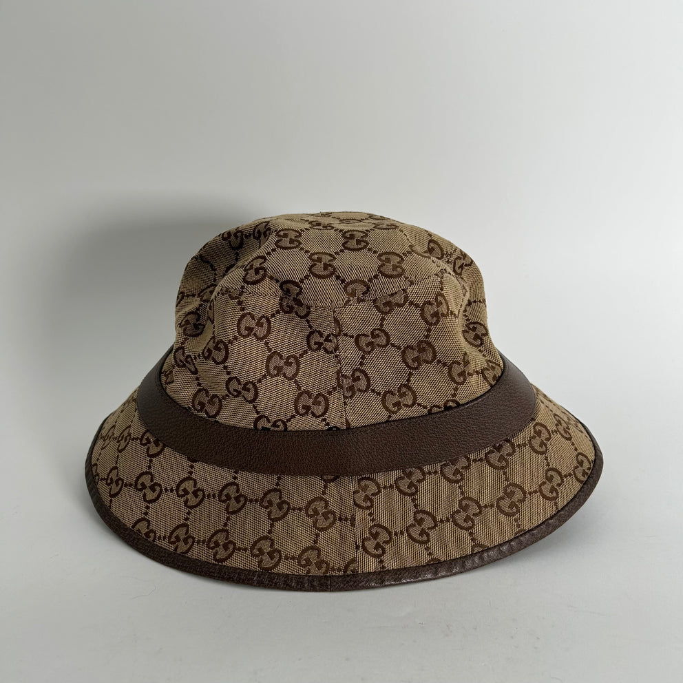 Gucci Brown GG Supreme Canvas Bucket Hat